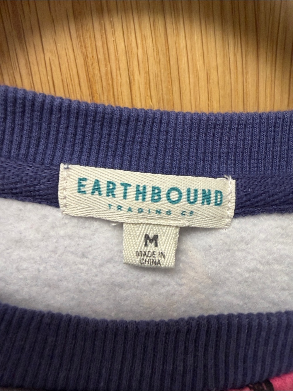 Earthbound Mystical Sphynx Cat Print Sweatshirt in Navy & Pink - Picture 2 of 8